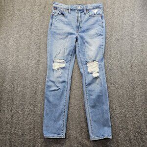 Madewell The Perfect Vintage Straight Jeans High Rise Blue Denim Women's Size 27